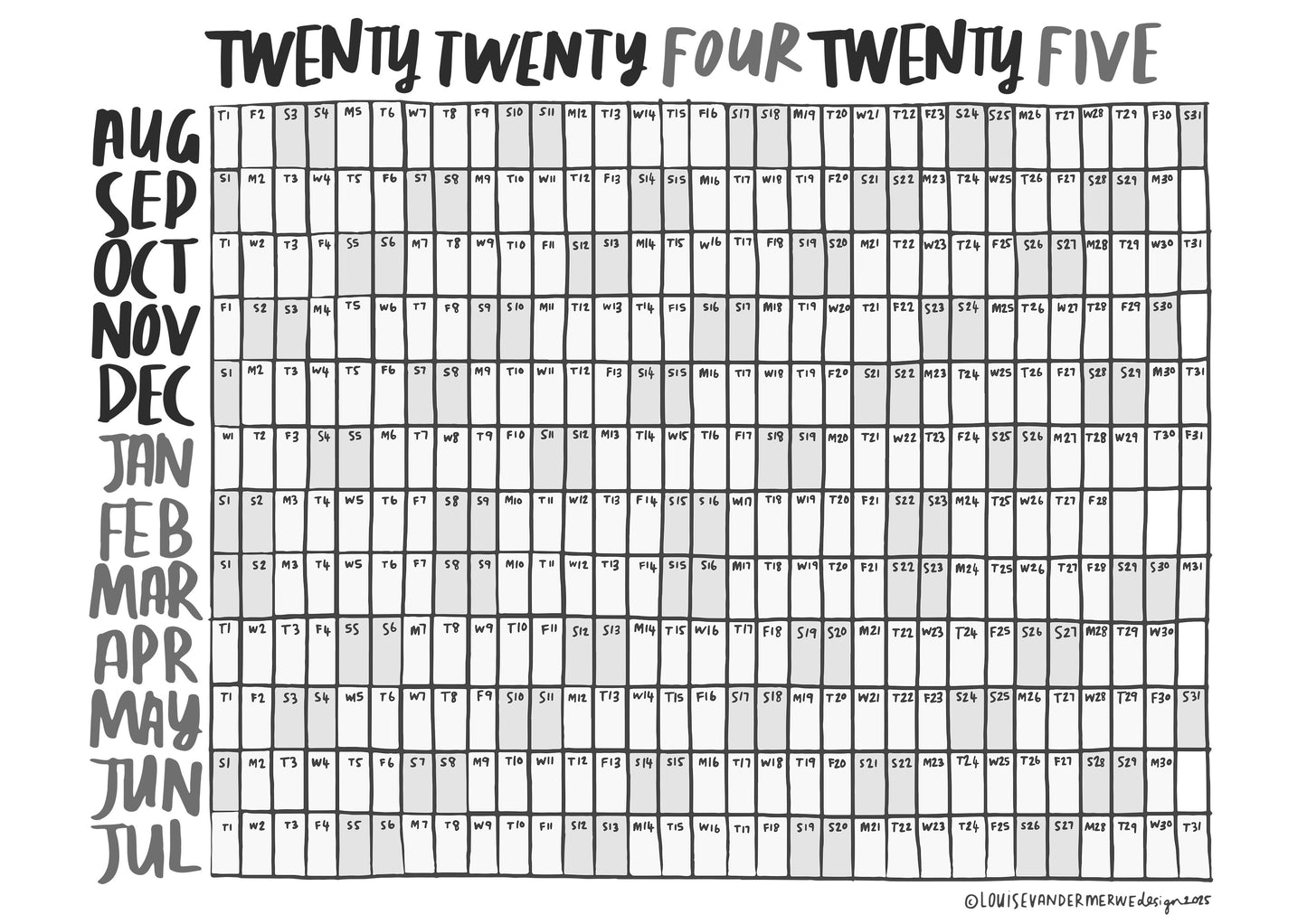 2024-2025 Academic Calendar DIGITAL DOWNLOAD (GLOBAL WEEKENDS)